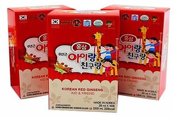 uống hồng sâm hươu cao cổ baby